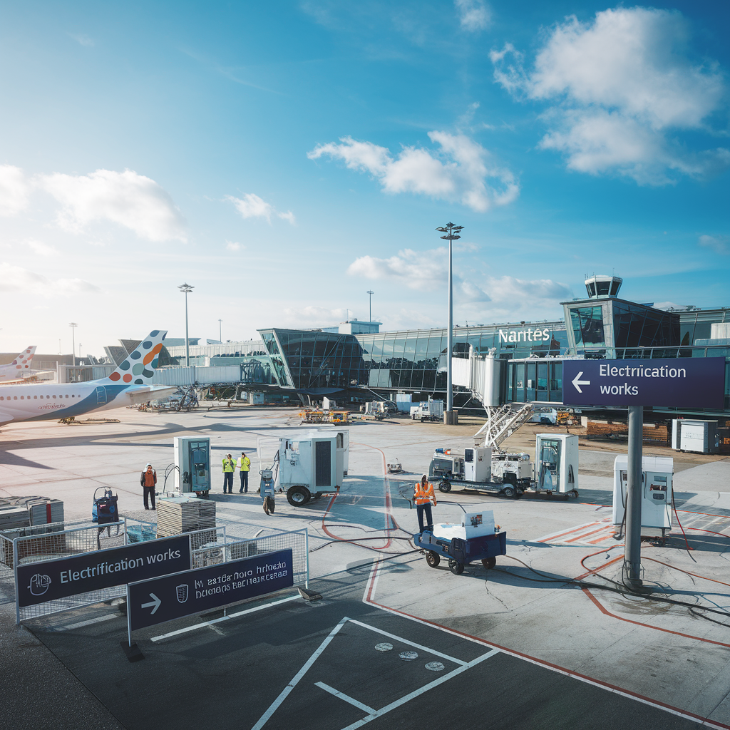 découvrez comment l'aéroport de nantes entreprend des travaux d'électrification pour moderniser ses opérations au sol, améliorant ainsi l'efficacité énergétique et réduisant son empreinte carbone. suivez les avancées de ce projet innovant au service de l'environnement et de la performance aéroportuaire.