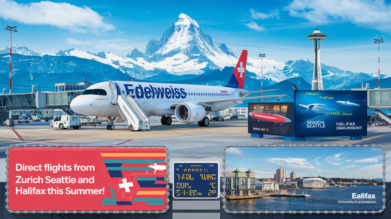 edelweiss is opening new direct routes this summer between zurich and seattle, and zurich and halifax. discover these exceptional destinations and enjoy non-stop travel to north america in comfort and convenience.