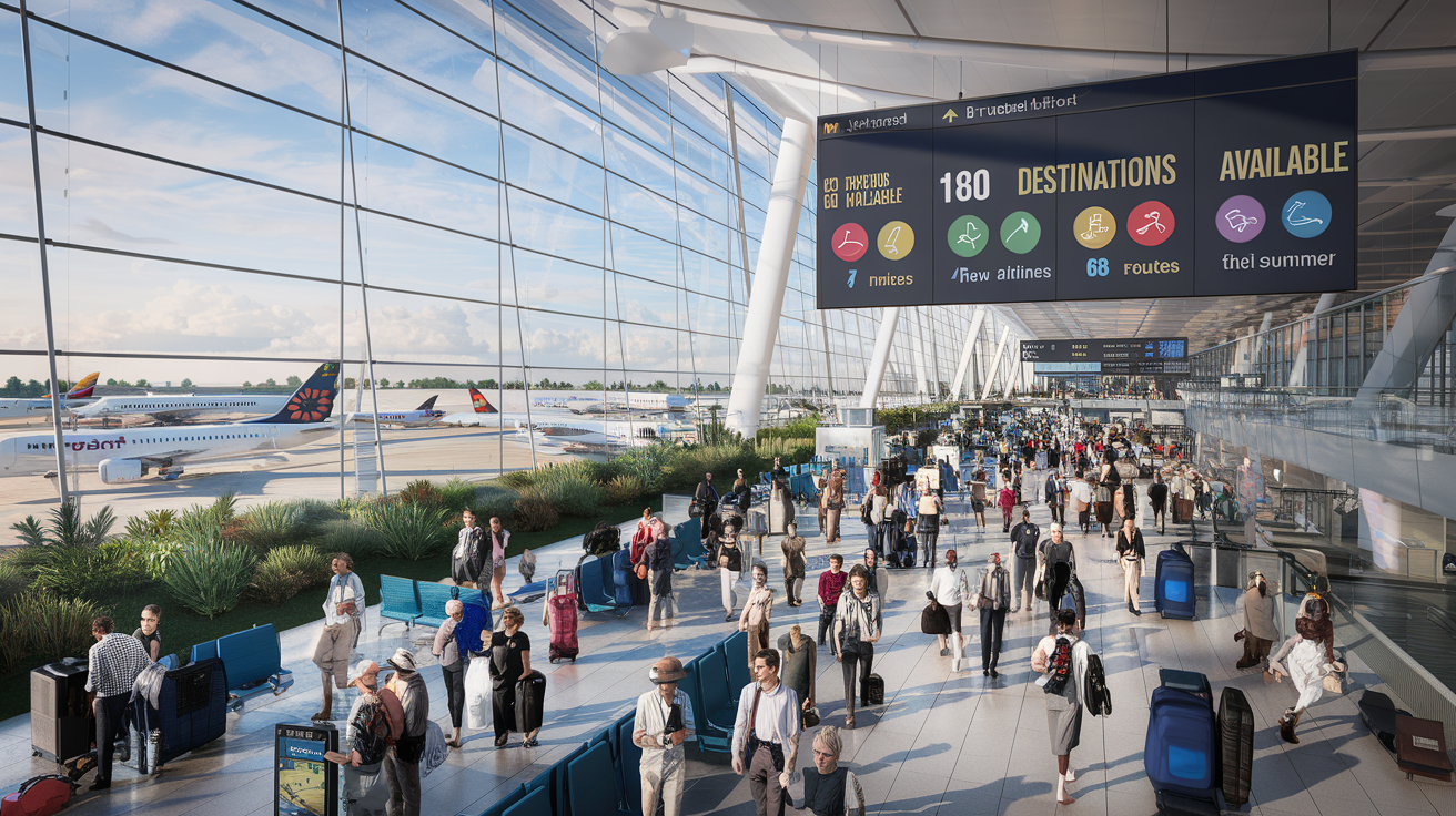 discover brussels airport, your gateway to 180 destinations worldwide. this summer, take advantage of the addition of 7 new airlines and 6 new routes to enrich your travel experience. plan your next adventure today!